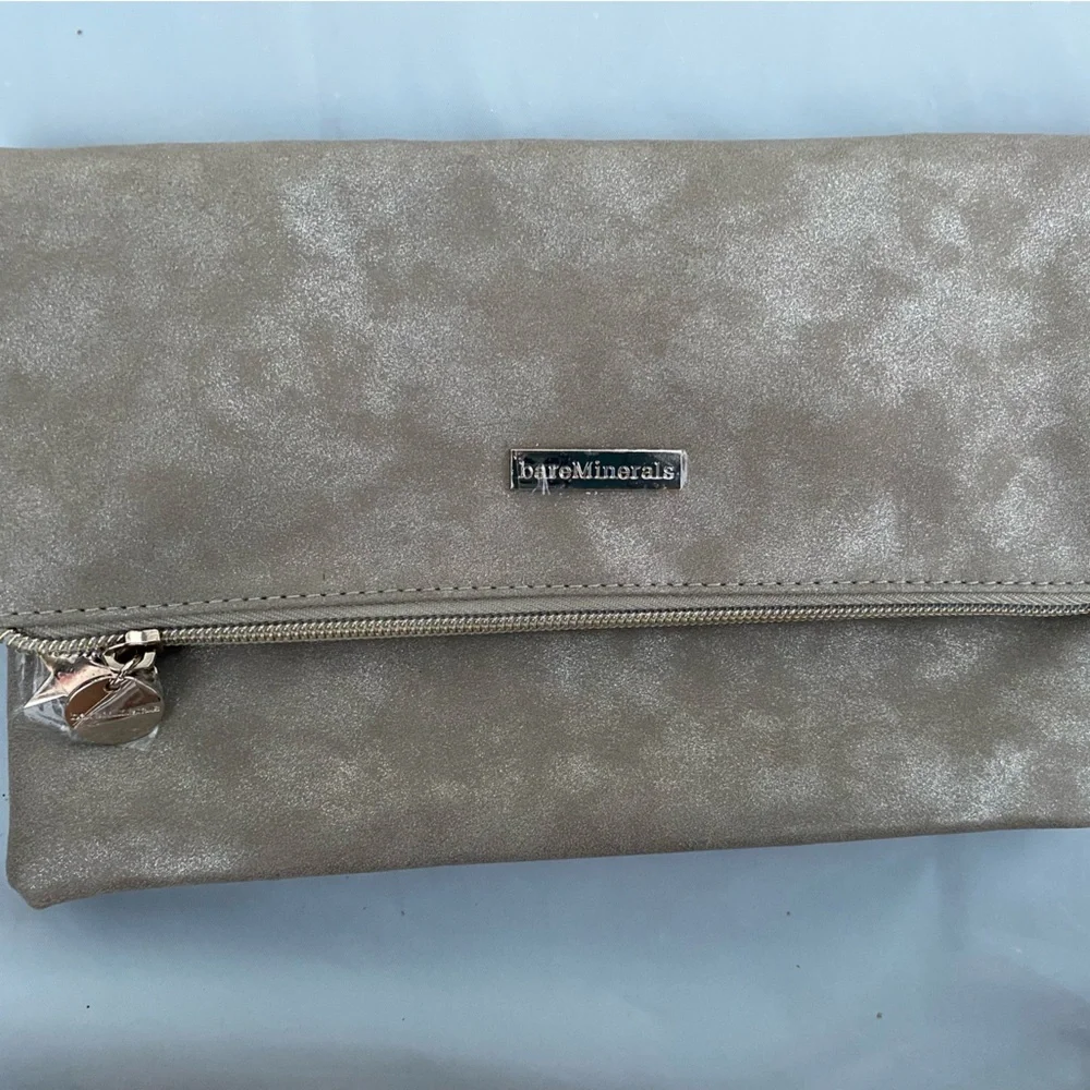 bareMinerals‎ Silver Toned Cosmetic Travel Clutch/Bag